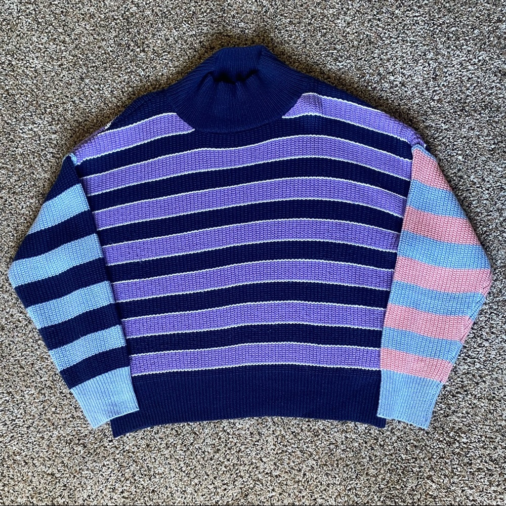 Colorblocked Striped Sweater